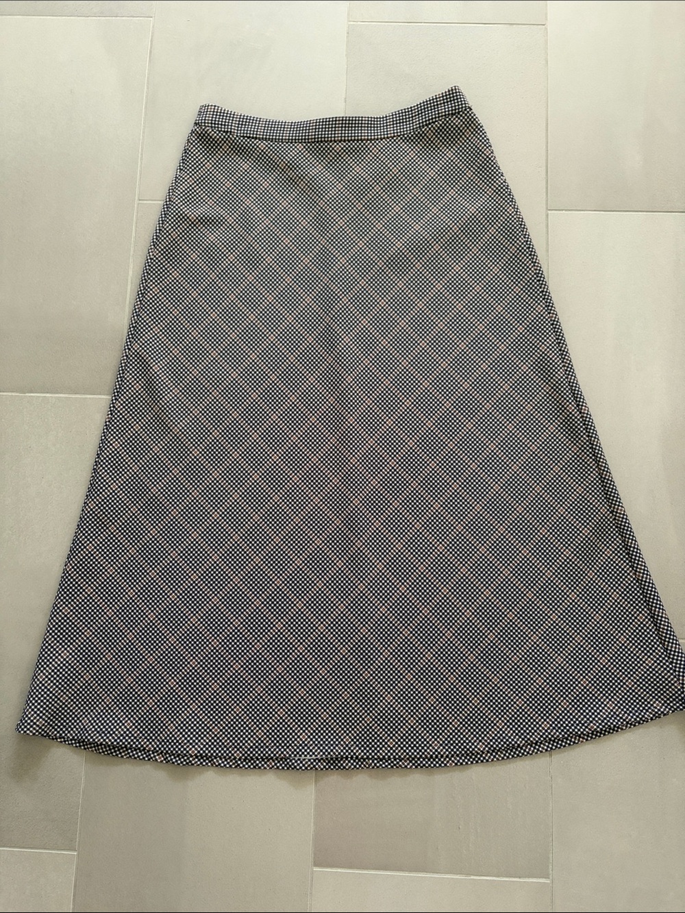 Vince Camuto Black and White Checked A-Line Skirt, nwot